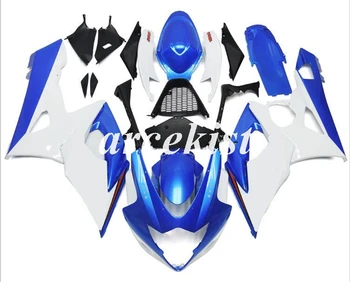 

Injection Mold New ABS Full Motorcycle Fairings Kit For Suzuki GSXR1000 GSXR-1000 K5 05 06 2005 2006 body set white blue