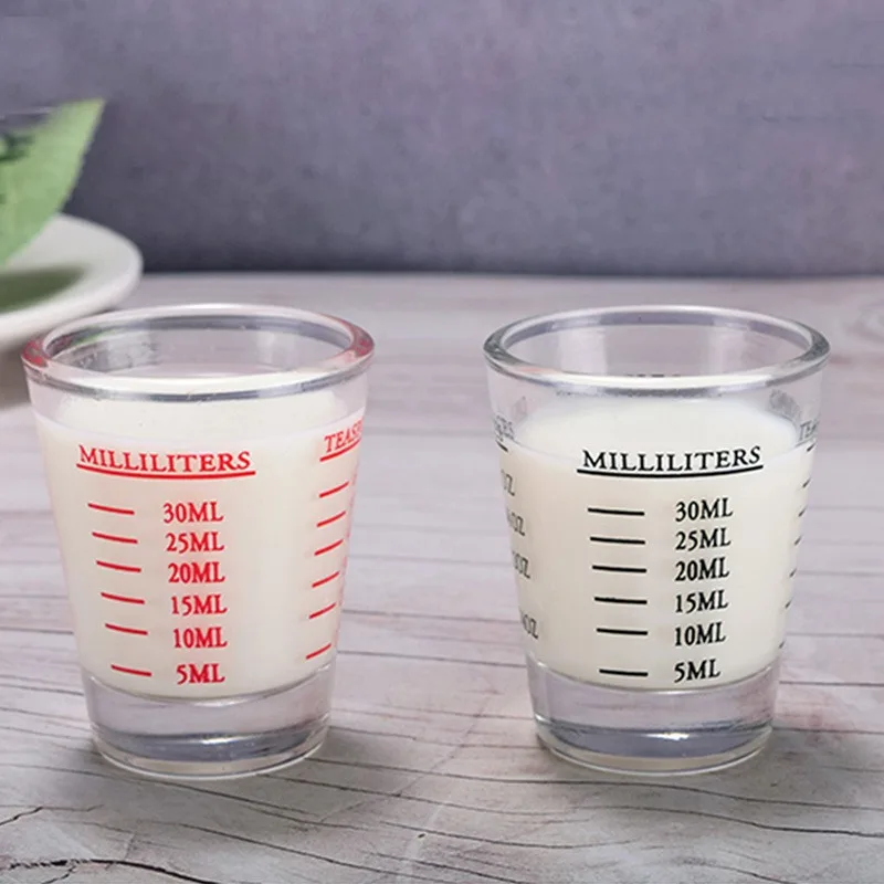 1pc 30 ML Glass Measuring Cup With Scale Shot Glass Liquid Glass Ounce Cup!