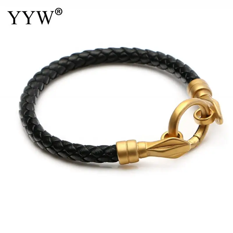 5pcs Stainless Steel Connect Clasps Set Hole 6mm For Making Leather Cord Bracelet Clasp Diy Spring Ring Findings Jewelry Parts