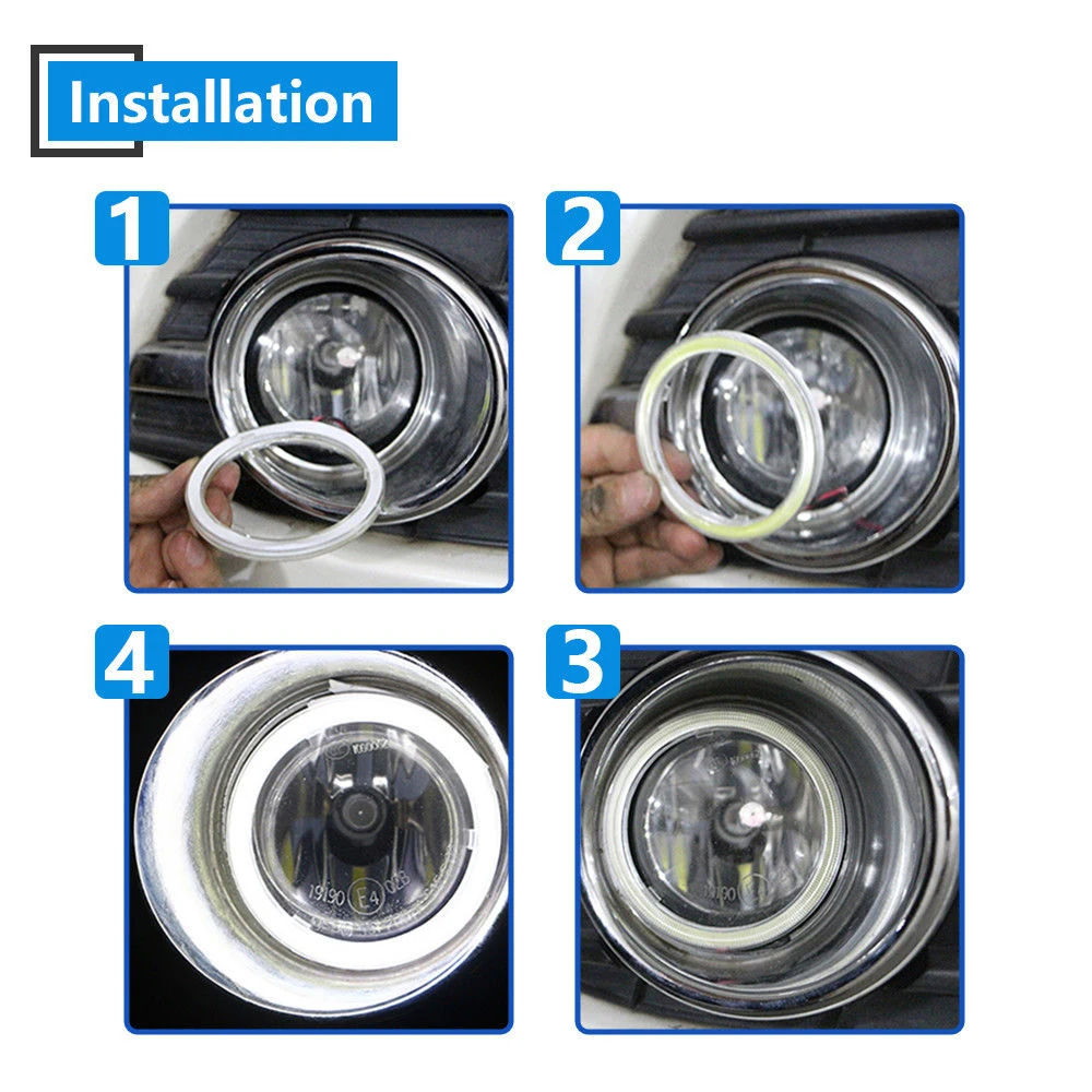2 шт. светодиодный COB Halo Кольцо 60 мм 70 мм 80 мм 90 мм 100 мм 110 мм 120 мм ангельские глазки светодиодный фонарь с крышкой лампы Противотуманные фары