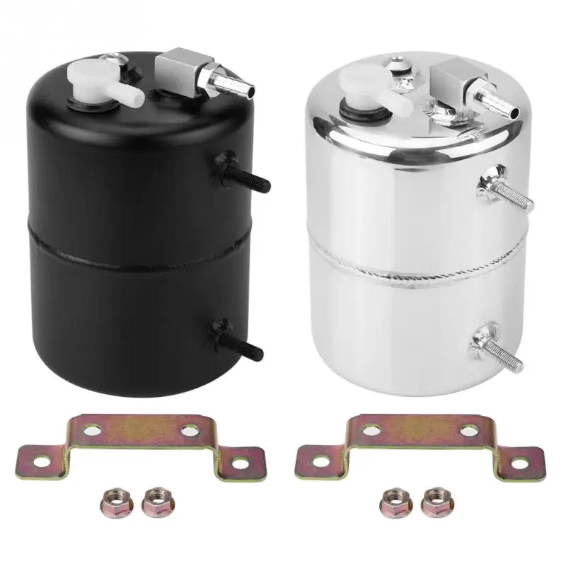  Car Auto Oil Catch Tank Can Breather Universal Aluminium Alloy 2L Vacuum Brake Compact Baffled Vacu