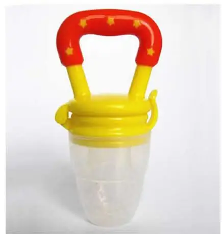 yellow M Silicone Baby Pacifier Infant Nipple Soother Toddler Kids Pacifier Feeder For Fruits Food Nibler Dummy Baby Feeding Pacifier - Цвет: yellow M