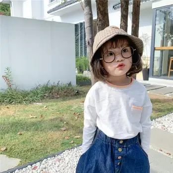 

2020 new girls t-shirt spring full sleeve cotton soft fashion girls top 1-7t HJ719