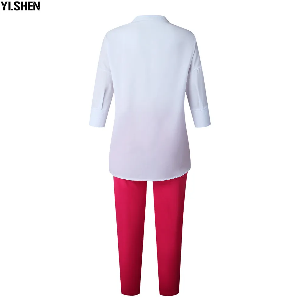 African Women Sets Print Long Sleeve Blazer T-shirt Pants Suits Office Lady Elegant 2 Piece Set Business Outfits Africa Clothing 19