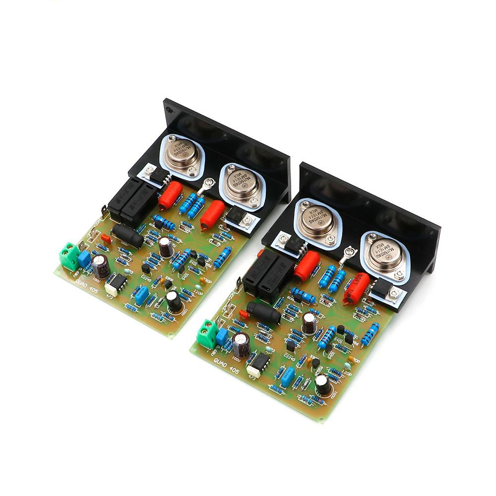 Newest Hifi QUAD-405 CLONE Amplifier board /Pcb/ kit MJ15024+Angle aluminum (2 channel) 100W*2 AMP