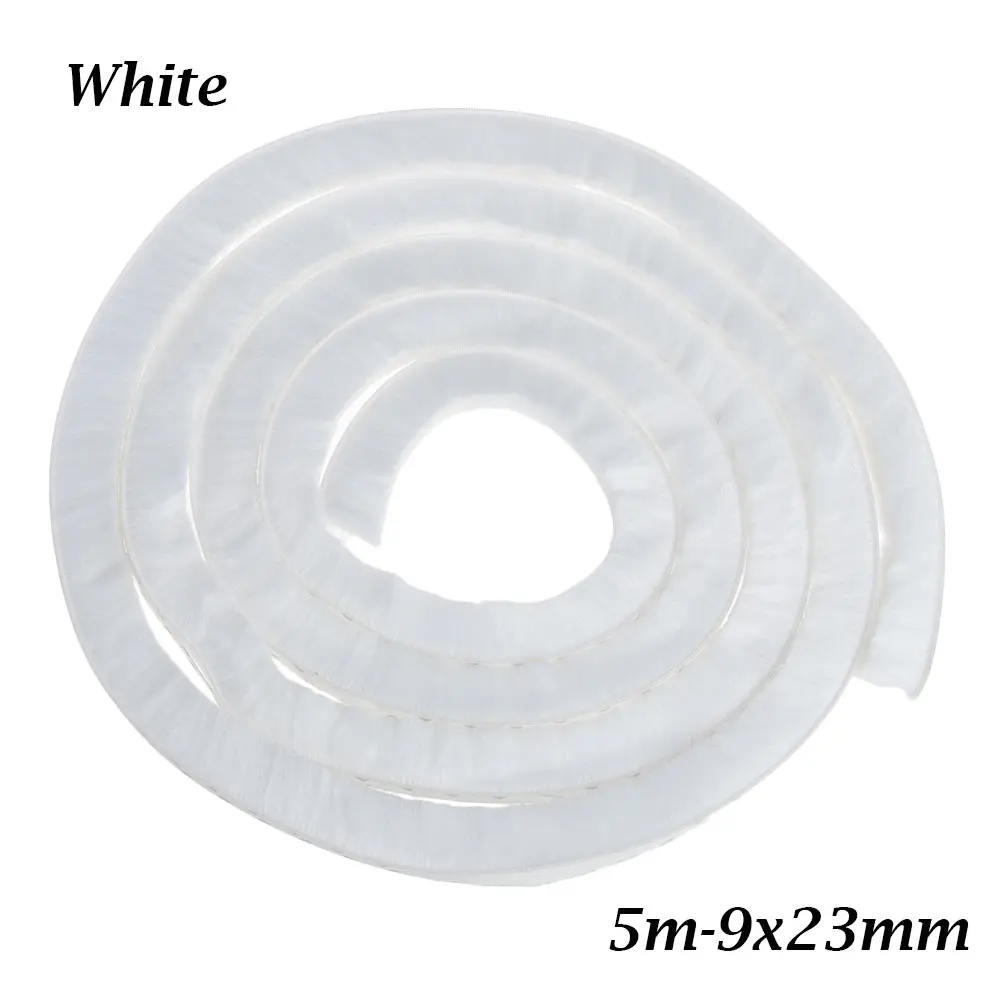 5m 9X23mm white 3/5 м Длина самоклеющиеся осадки Excluder щетка двери и окна ворс герметик уплотнитель пленка двери погода ветрозащитный полосы - Цвет: 5m 9X23mm white