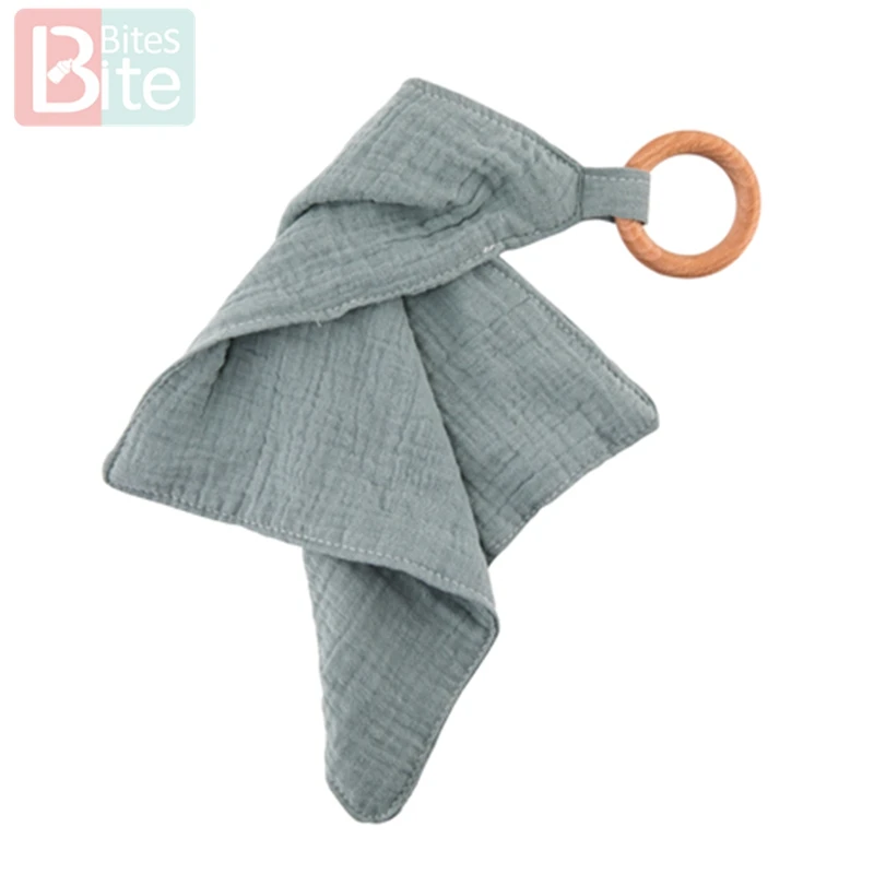 Green bibs 1 шт. деревянный Прорезыватель для зубов с заячьими ушками, деревянные кольца, детский нагрудник, Хлопковое полотенце для самостоятельного изготовления браслета, кулон для кормления новорожденных - Цвет: Green bibs