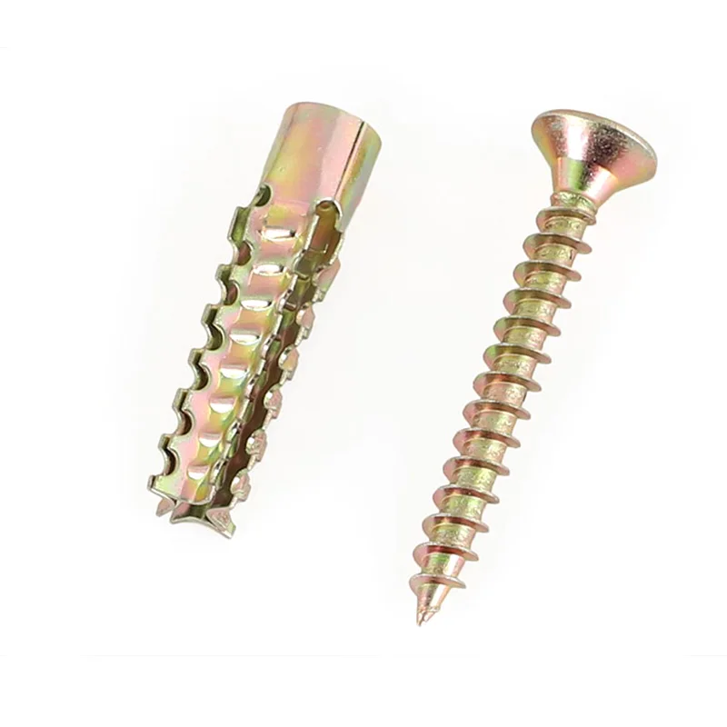New Metal Expansion Tube Pipe Self Tapping Screw Drilling Plug Solid Serrated Thorny Wall Anchor Expansion Bolt Home Improvement