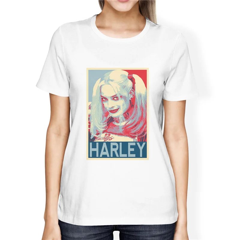 Женская забавная футболка Harley Quinn Американская с отрядом самоубийц хип-хоп