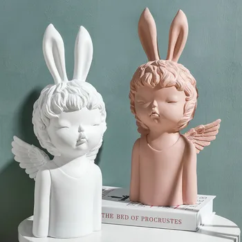 

Nordic creative decoration home accessories angel rabbit furnishings modern living room bedroom cute character crafts YHJ031504
