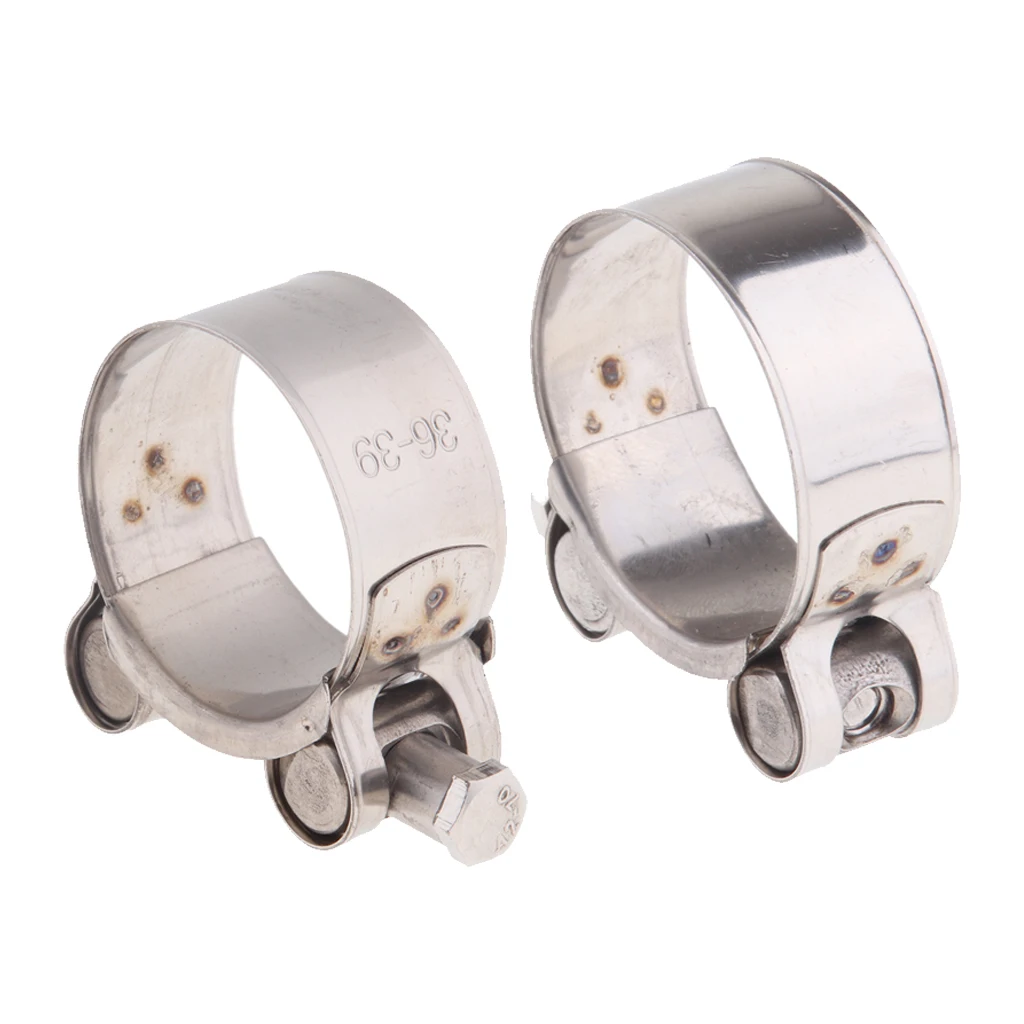 36-39mm &amp 40-43mm Stainless Steel Motorcycle Exhaust Clamp Banjo Clips | Автомобили и мотоциклы