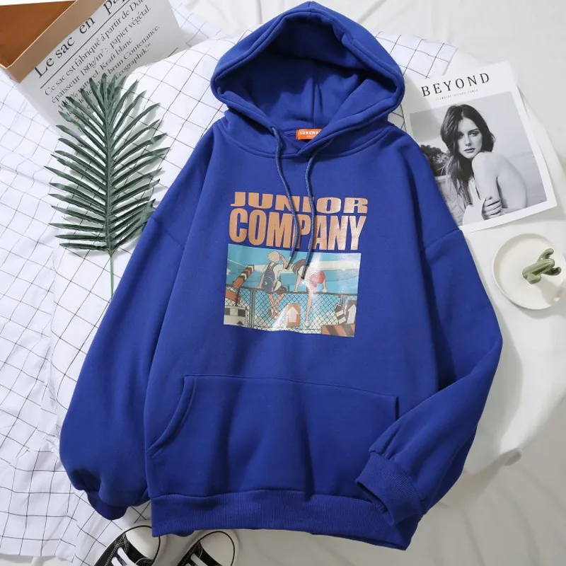 

Fashion Sweatshirts Women 2019 Korean Ulzzang Harajuku Cartoon Printed Loose Hooded Sweatshirt Hoodies Female Casual Clothing