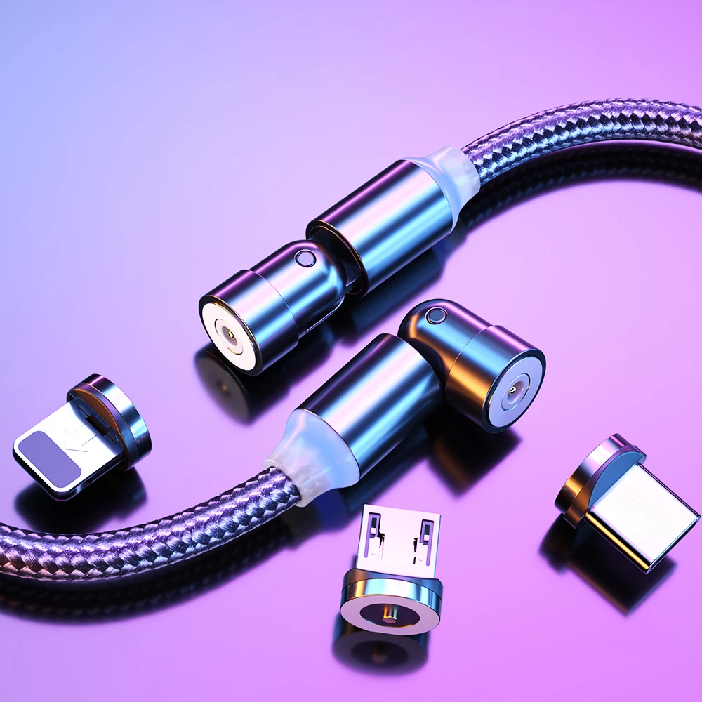 

2020 New 540 Degree Rotate Magnetic Cable Micro USB Type C Cable Magnetic Charging Cable For iPhone 11 Pro Max Data Line
