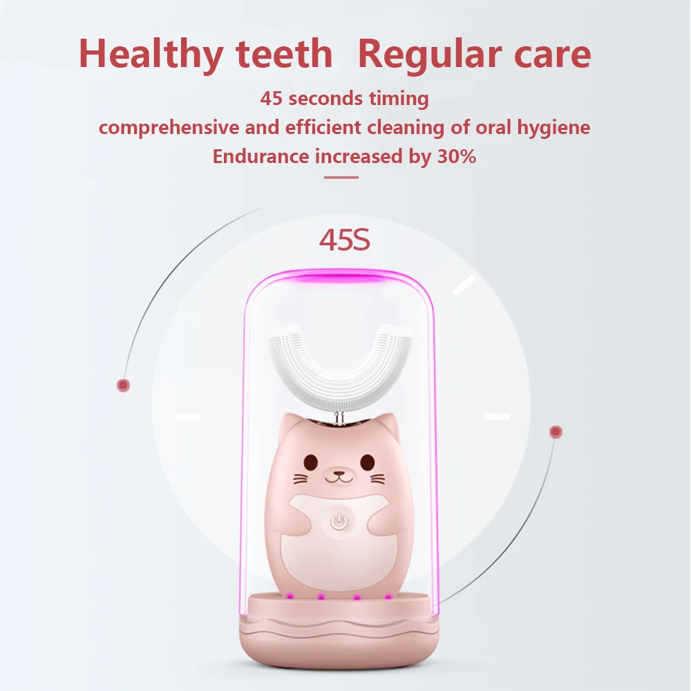 360 Degrees Intelligent Automatic Sonic Children's Electric Toothbrush U Type 3 Modes Tooth Brush USB Charging Tooth Whitening 360 Degrees Intelligent Automatic Sonic Children's Electric Toothbrush U Type 3 Modes Tooth Brush USB Charging Tooth Whitening
