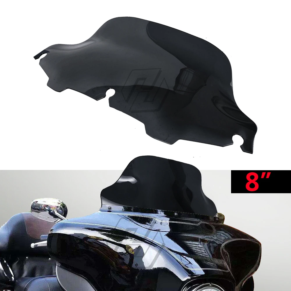 

Smoke 8" Motorcycle Windshield Windscreen Case for Harley Touring Electra Glide FLHT FLHTC FLHX 1996-2013