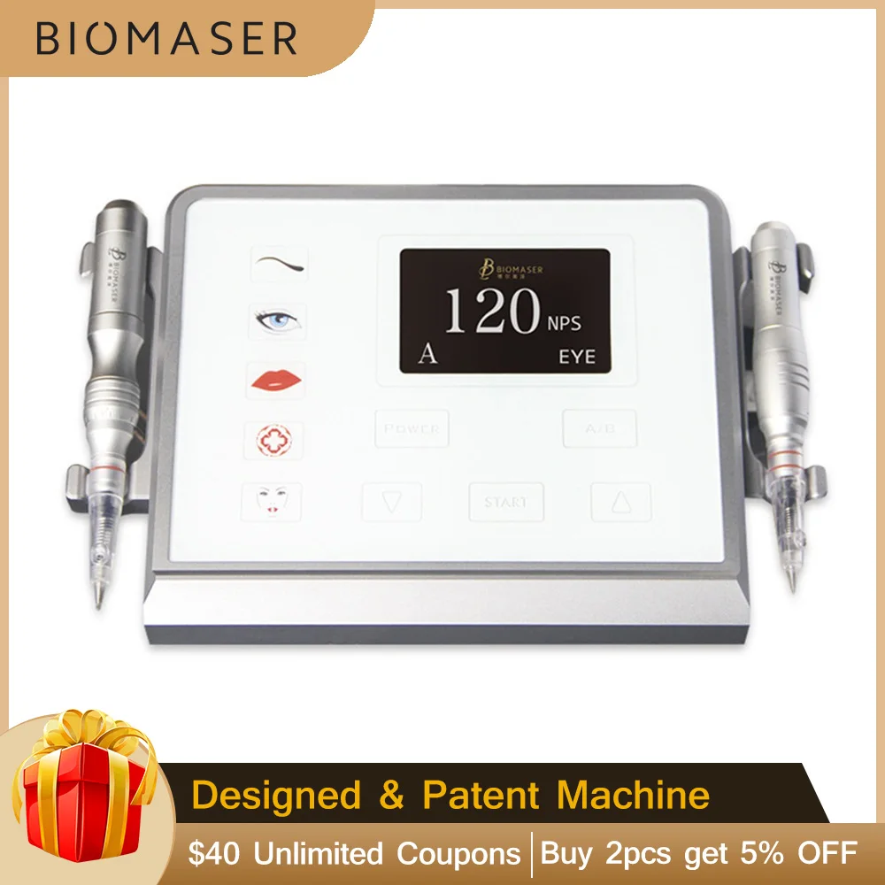Biomaser P1 интеллектуальный цифровой полуперманентный макияж устройство для бровей Губы Глаза Полный татуировки ручка профессиональная машина