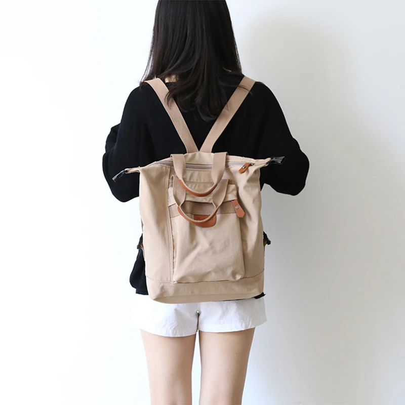 atinfor Brand Waterproof Anti Theft Women Casual Canvas Backpack College Students Bookbag Lady Large Capacity Travel Bag