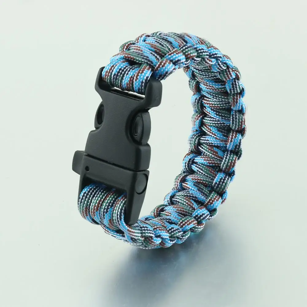 Мужской браслет Paracord, браслеты для отдыха на природе, веревка для выживания, свисток, пряжка, женские спортивные плетенные украшения SL35