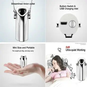

Personal Wearable Air Purifier Necklace/mini Portable Air Freshener Ion/anion Generator/deodorant/smoke Removal Dust