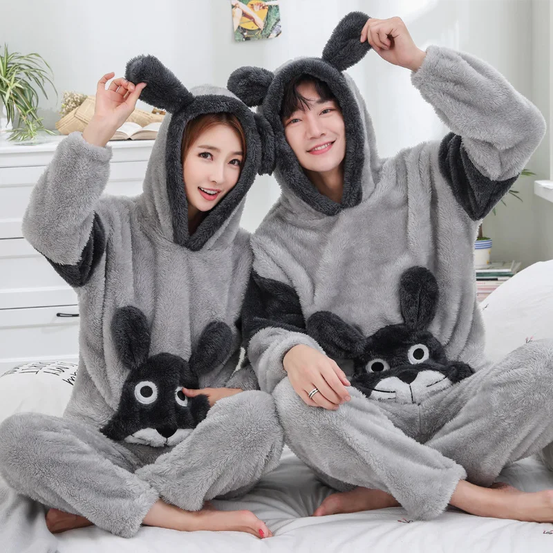 

Winter Couples Pajamas Female Winter Coral Velvet Cartoon Flannel Tracksuit Panda Velvet 280 Grams Price Control 79 Yuan