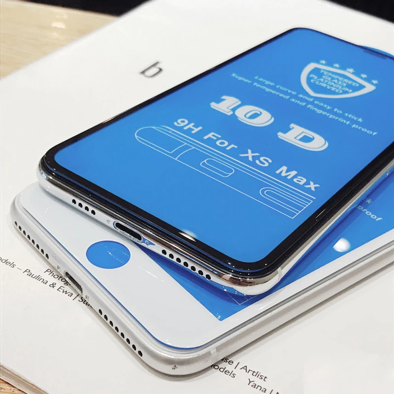 

10D Curved Edge Full Cover Protective Glass On The For iPhone 7 8 Plus Tempered Screen Protector iPhone X XR XS Max Glass
