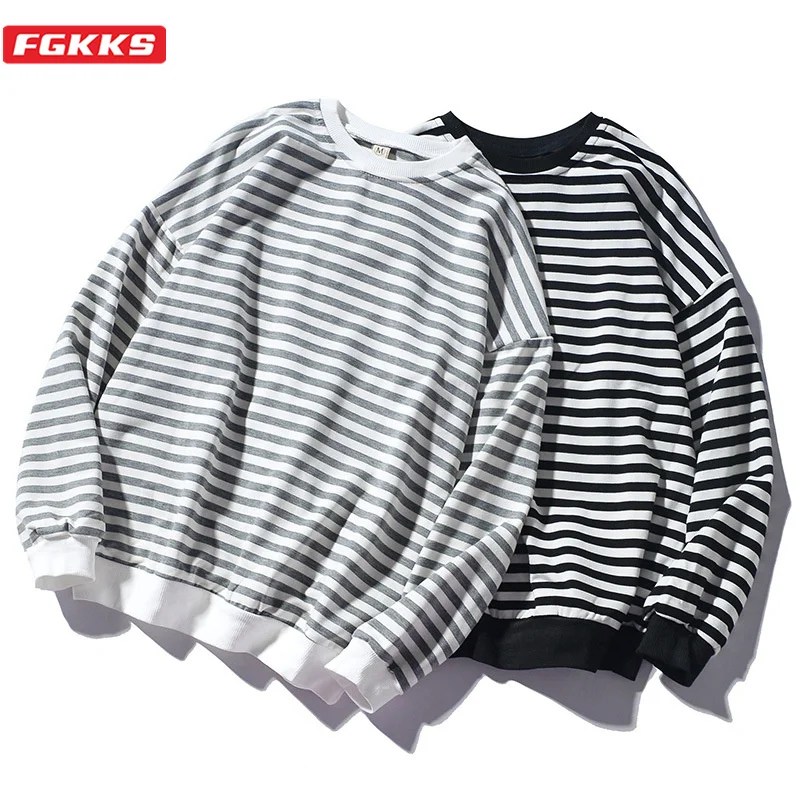 FGKKS Trend Brand Men Stripe Sweatshirt Tops Men's Fashion Wild Comfortable Hoodies O-Neck Casual Sweatshirts FGKKS Trend Brand Men Stripe Sweatshirt Tops Men's Fashion Wild Comfortable Hoodies O-Neck Casual Sweatshirts