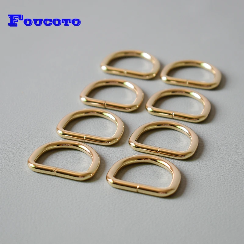 200Pcs/Lot Metal Crafts D Rings for 1Inch(25mm) webbing Diy Backpacks Straps Bags Pet Collar Accessories- Gold