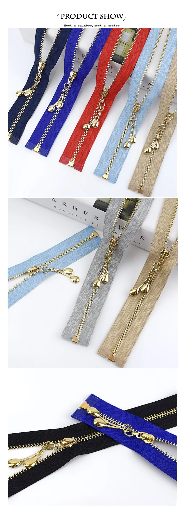 Meetee 2 шт. 40-70 см 3# металлическая молния открывающаяся Капля воды для шитья сумки кошелек одежда портной аксессуары куртка молния