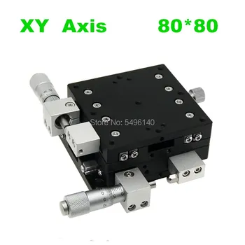 

XY Axis 80*80mm Trimming Station Manual Displacement Platform Linear Stage Sliding Table XY80-C XY80-L LY80-R Cross Rail