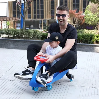 

Children's toy Stroller With Music Mute Flash WheelBaby walker With 6 Wheels Children's Toy Car