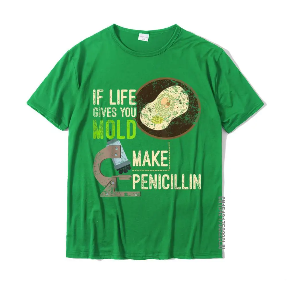 Printed Male 2021 Hot Sale Casual Tops T Shirt Round Collar Autumn 100% Cotton T Shirt comfortable Short Sleeve T Shirt Funny Microbiology Mold Penicillin Scientist Gift Biology T-Shirt__32389 green