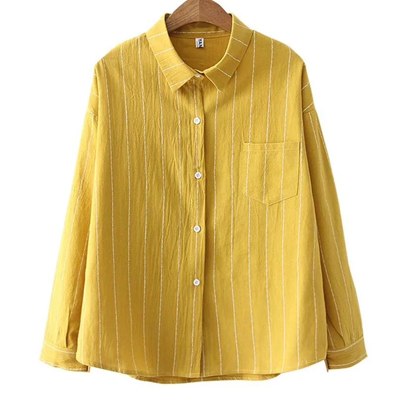 

Women Casual Long Sleeve Stripe Shirts Blouse Tops for Spring Autumn -MX8