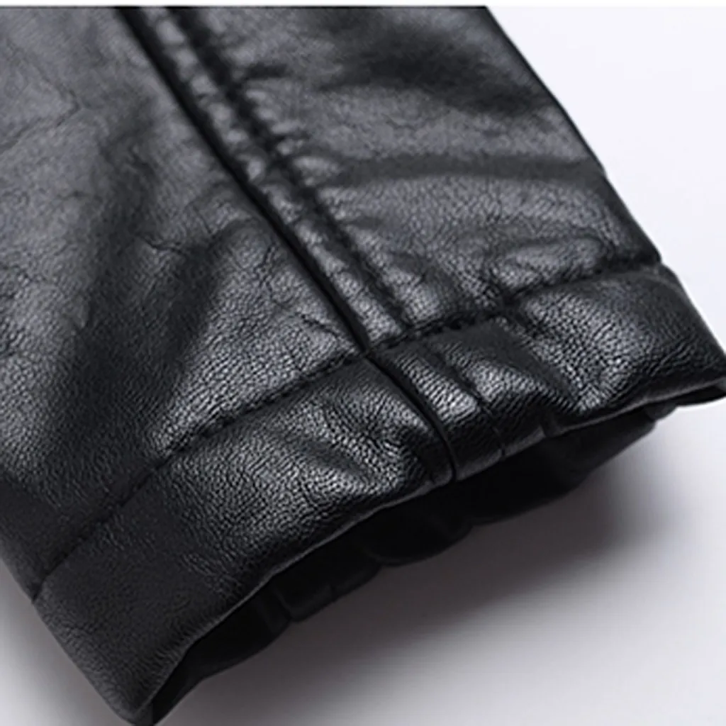 Fashion Pure Colour Long Sleeve Coat Leather Jacket Women Big Size Lapel Thick Long Sleeve Loose Coat