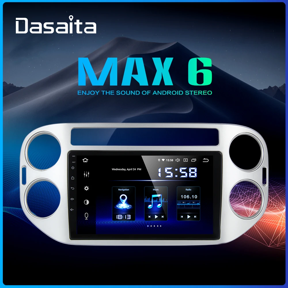Автомагнитола Dasaita 9 дюймов IPS 1 din Android 0 для Volkswagen VW Tiguan 2010 2011 2012 2013 2014 2015 GPS