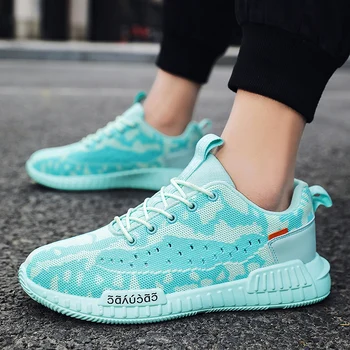 

Sneakers Men's Casual Shoes Flyknit Lace Up Men Trainers Autumn Casual Trend Flat Shoes Low Top Male Sneakers Air Mesh Hot Sale