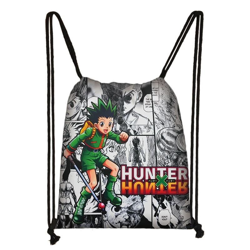 Anime HUNTERxHUNTER Backpack Hunter X Hunter Women Drawstring Bag HXH Killua Zoldyck Gon Freecss Chrollo Girl Storage Travel Bag stylish backpacks for teenage girl Stylish Backpacks