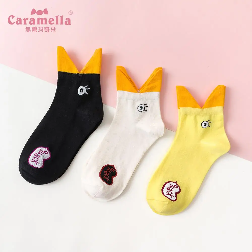 Женские кавайные носки Caramella уличные короткие с мультяшным рисунком для девочек