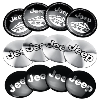 

Car Styling 4Pcs 56mm 3D Aluminum JEEP Logo Decal Wheel Center Hub Caps Stickers for Jeep Wrangler CJ YJ TJ JK Cherokee Patriot