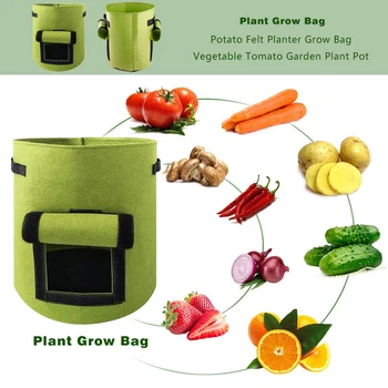 

Growing Box Round Pot Container Non-woven Plant Growth Bags Vegetable Seedling Pots Eco-Friendly DIY Potato Grow