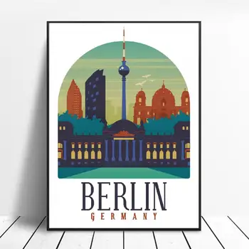 

Retro Vintage Berlin Canvas Print Wall Art Poster Picture Modern Bedroom Living Room Decoration No Frame
