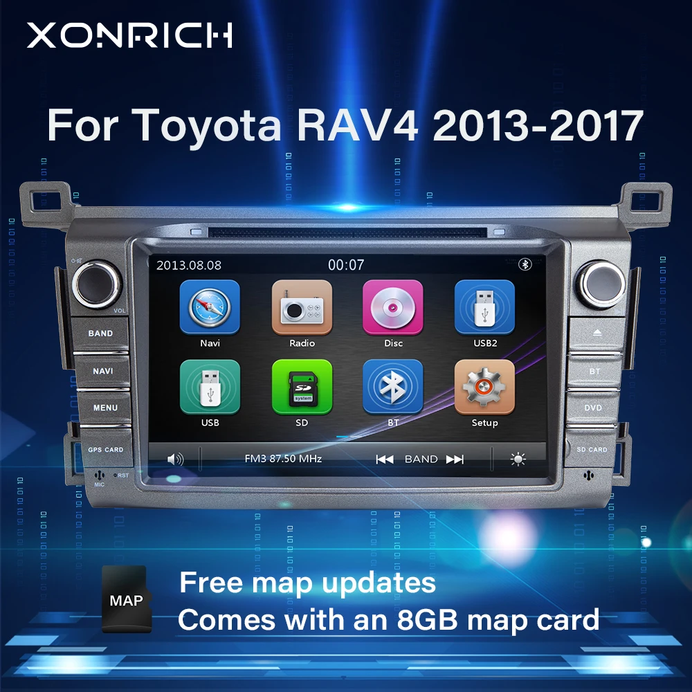Автомобильный мультимедийный плеер Xonrich 2 din GPS DVD для Toyota RAV4 Rav 4 2013 2014 2015 навигация