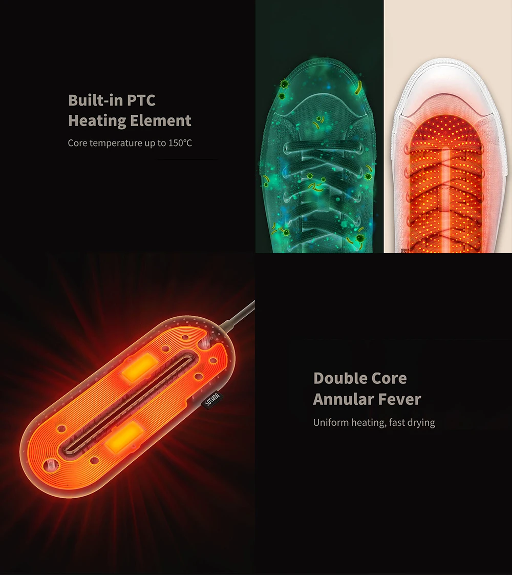 Новинка Mijia SOTHING портативный мини электрическая стерилизация обуви сушилка УФ постоянная температура сушки дезодорирование бытовой