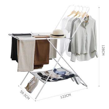 

Foldable Drying Rack Collapsible Space-Saving Laundry Rack Carbon Steel Heavy Duty Hanging Stand 2 Tier Clothes Rack Drying Rack