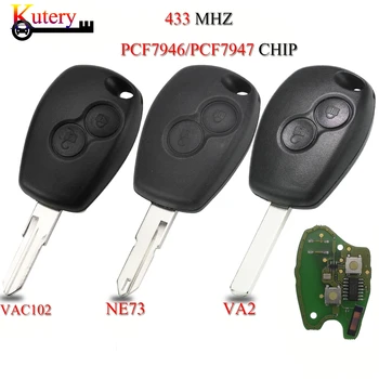 

Kutery 5PCS/Lot Remote Car Key For Renault Duster Modus Clio 3 Twingo Logan Sandero Kangoo 2Buttons 433MHz PCF7946/PCF7947 Chip