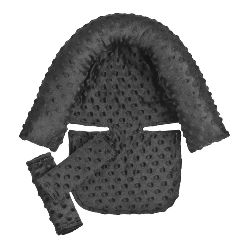 Baby Car Safety Soft Sleeping Head Support Pillow with Matching Seat Belt Strap Covers Baby Carseat Neck Protection Headrest 6