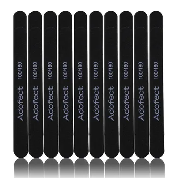 

Adofect 20 pcs Professional Double Sided Black Nail Files 100/180 Grit for Poly Nail Extension Gel Acrylic Nails