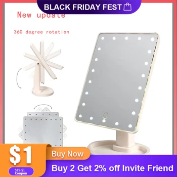 

20/16 LEDs Lighted Makeup Mirror Mioor Adjustable Touch Screen Portable Magnifying Vanity Tabletop Lamp Cosmetic Mirror Make Up