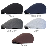 Cotton Newsboy Caps Men Women Hat Soft Casual Beret Solid Unisex Retro Hat Driver Flat Cap The waiter Cap 3