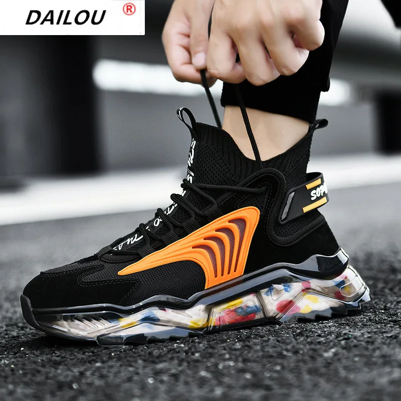 Air Sole Running Shoes for Men Comfortable Brand new Sneaker Size 39-46 Lace-up Outdoor Mesh Fitness Jogging Sport shoes for Men