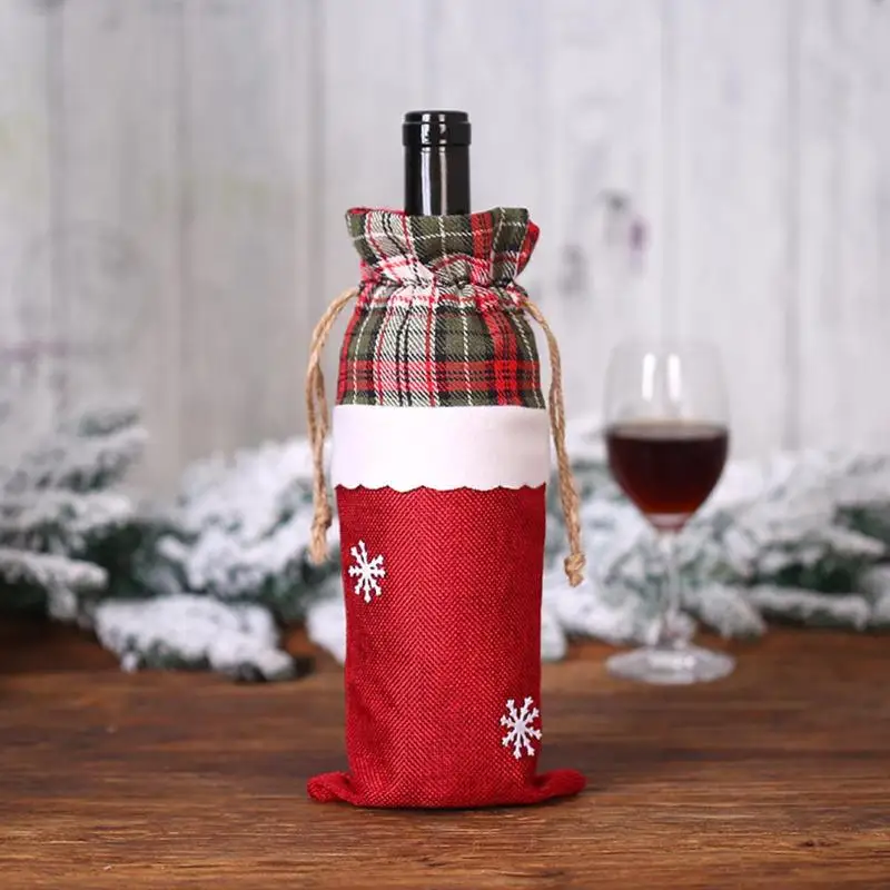 Wine Bottle Cover Christmas Decorations for Home New Year Party Ornament Champagne Holders Dust Cover Xmas Home Table Decors